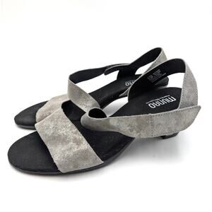 Munro Lucia Slide Sandals Women's Gunmetal Metallic Suede Size US9.5M EU40